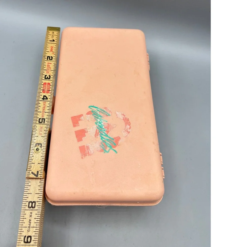 Vintage Caboodles Model 2605 Makeup Case Peach Pink Mirror Organizer 90s‎ Retro